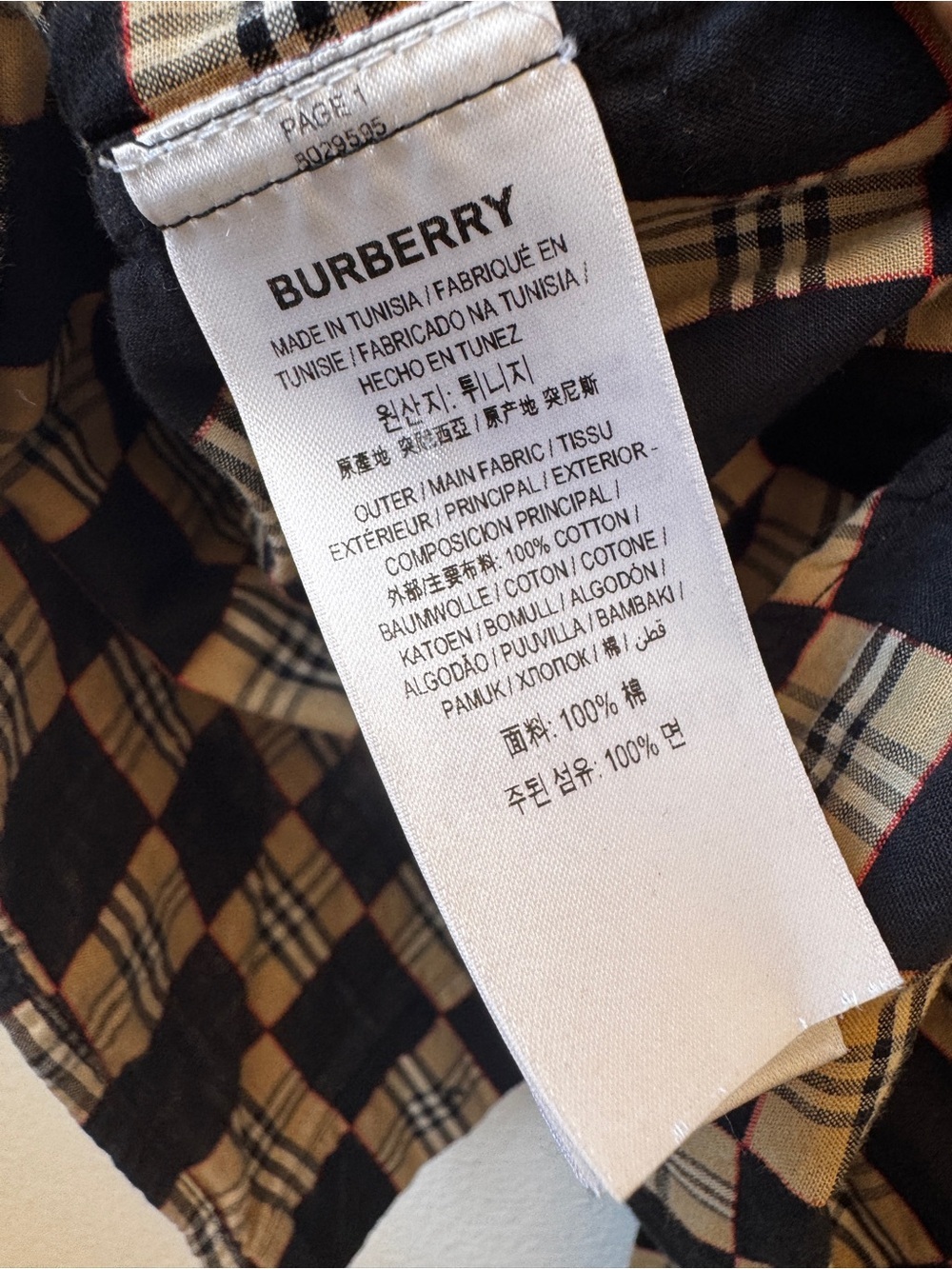 BURBERRY Men's Trulo Vintage Checkerboard Sport Shirt - Picture 8 of 9